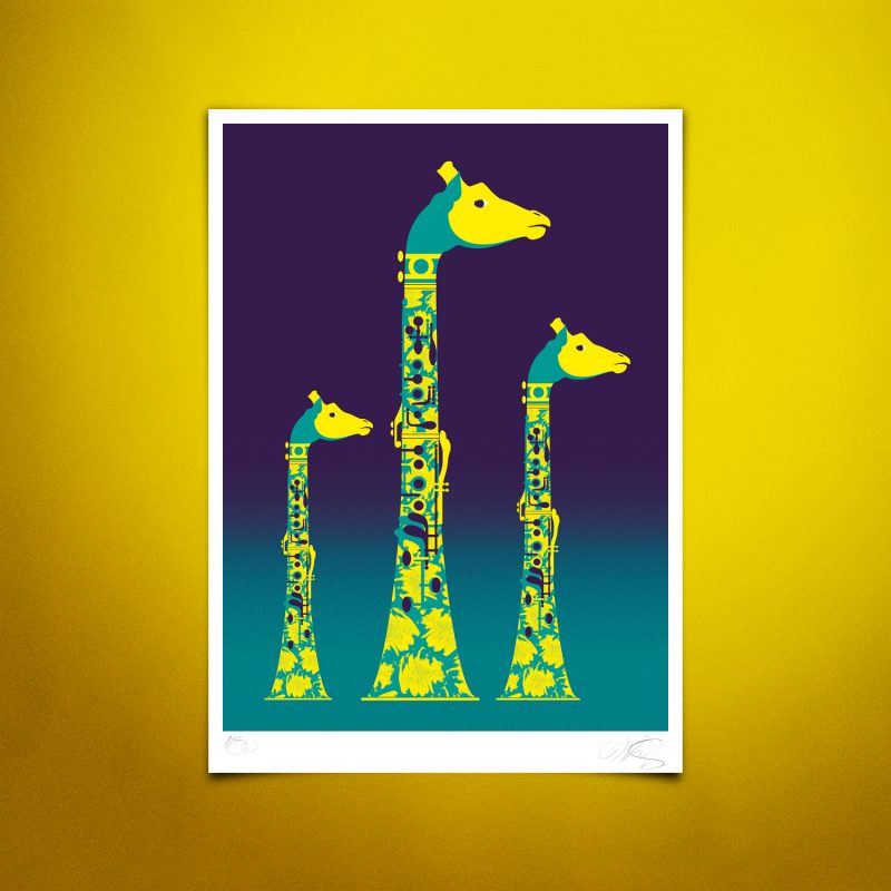 Giraffes Clarinet Tirage Fine Art sur papier Hahnemühle | édition limitée | Christophe Andrusin