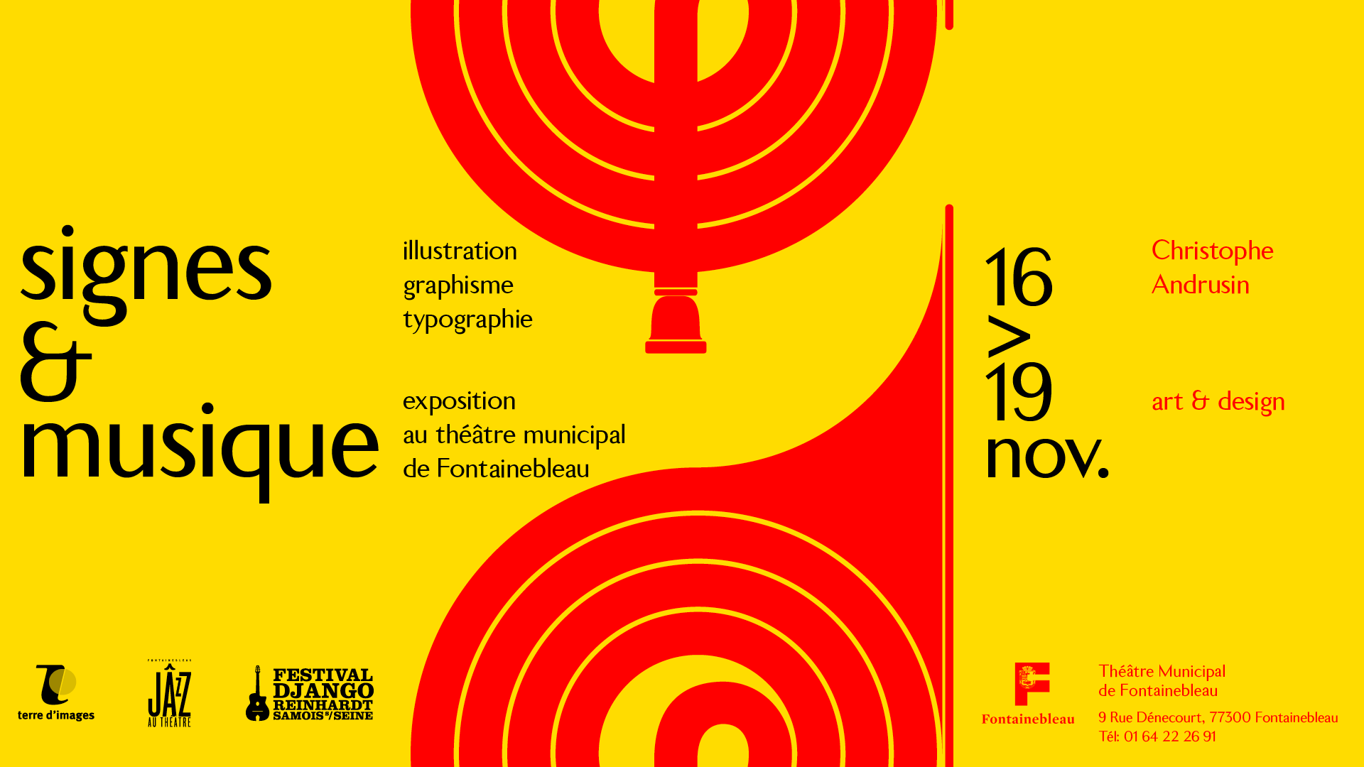 Signes & musique exposition lors du festival Jazz au théâtre à Fontainebleau novembre 2016